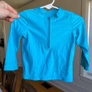 Primary Blue Long Sleeve Rash Guard, Quarter Zip Size 6-12 months